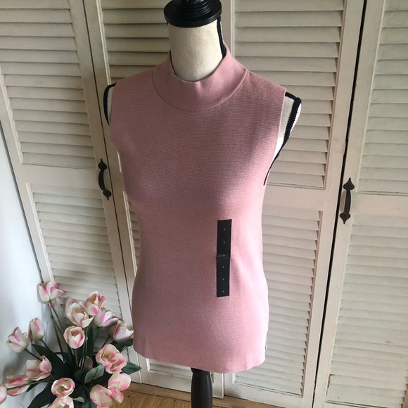 NWT Banana Republic Pink Mockneck Sleeveless Top - Picture 4 of 7